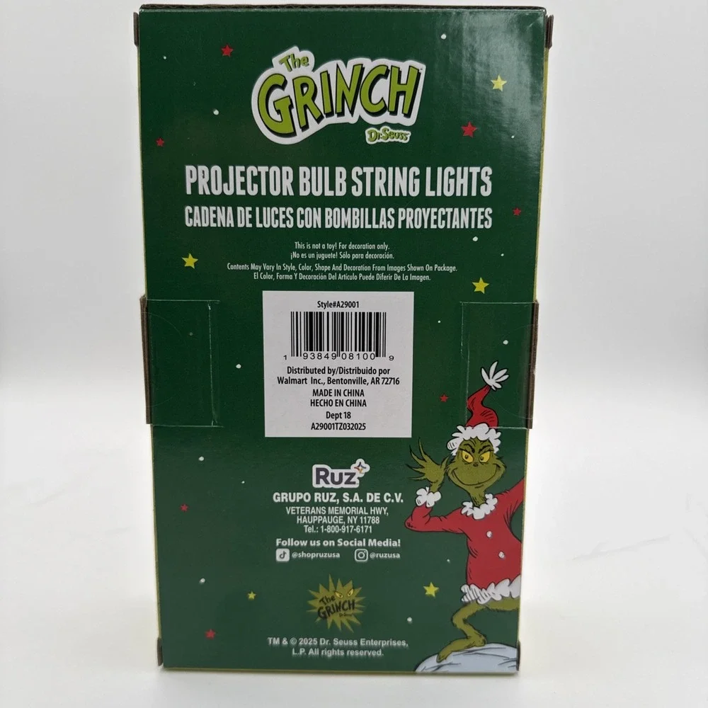 The Grinch Projector Bulb String Lights By Ruz Christmas Decorations‎